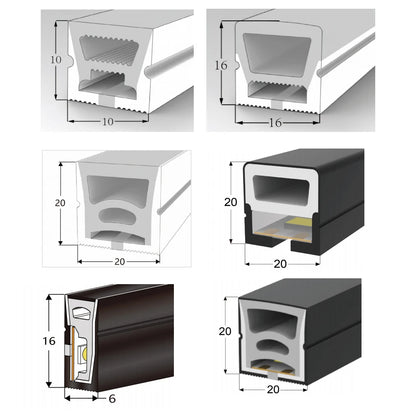 Waterproof Silicone Neon Cover Tube Flexible Soft Silica Gel for WS2811 WS2812B 5050 COB LED Strip Light Multiple Length 1m-5m.