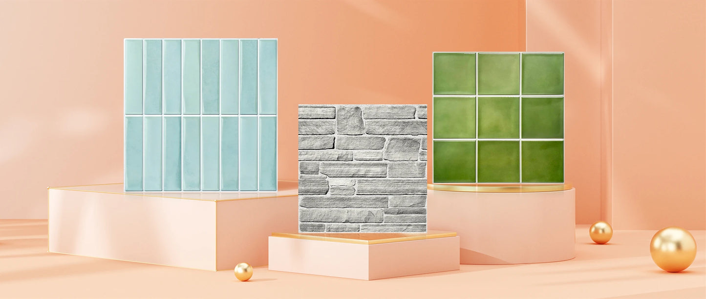 1/10pcs 3D Wall Sticker Self-adhesive Faux Brick Wall Panel Peel and Stick Tile Backsplash for Kitchen Bathroom Tile Sticker