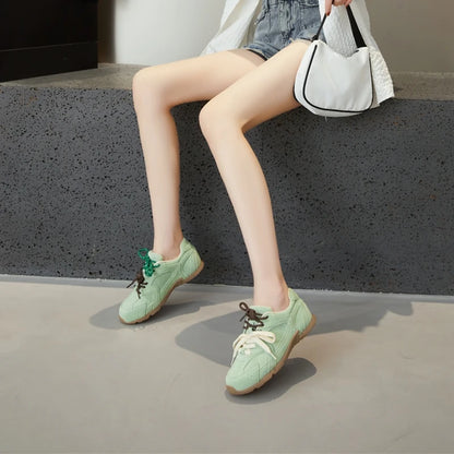 AIYUQI Women Sneakers New Genuine Leather Retro German Training Shoes Women Winter Velvet Fur Flat Casual Shoes Women.