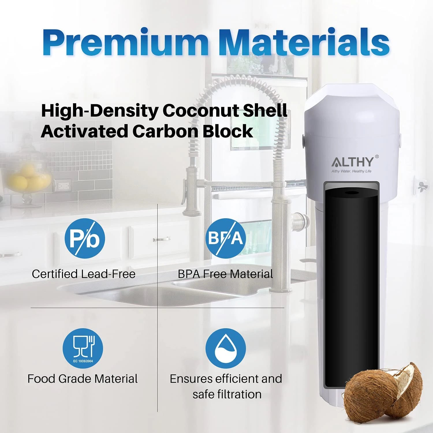 ALTHY Under Sink Drinking Water Filter Purifier -NSF/ANSI Certified Direct Connect Under Counter Drink Water Filtration System.