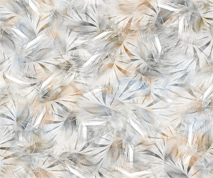 Maßgeschneiderte cremefarbene abstrakte Kunst, Feder-Blumenmuster, Tapete, TV-Hintergrund, Wanddekoration, Schlafzimmer, europäisches Wandbild