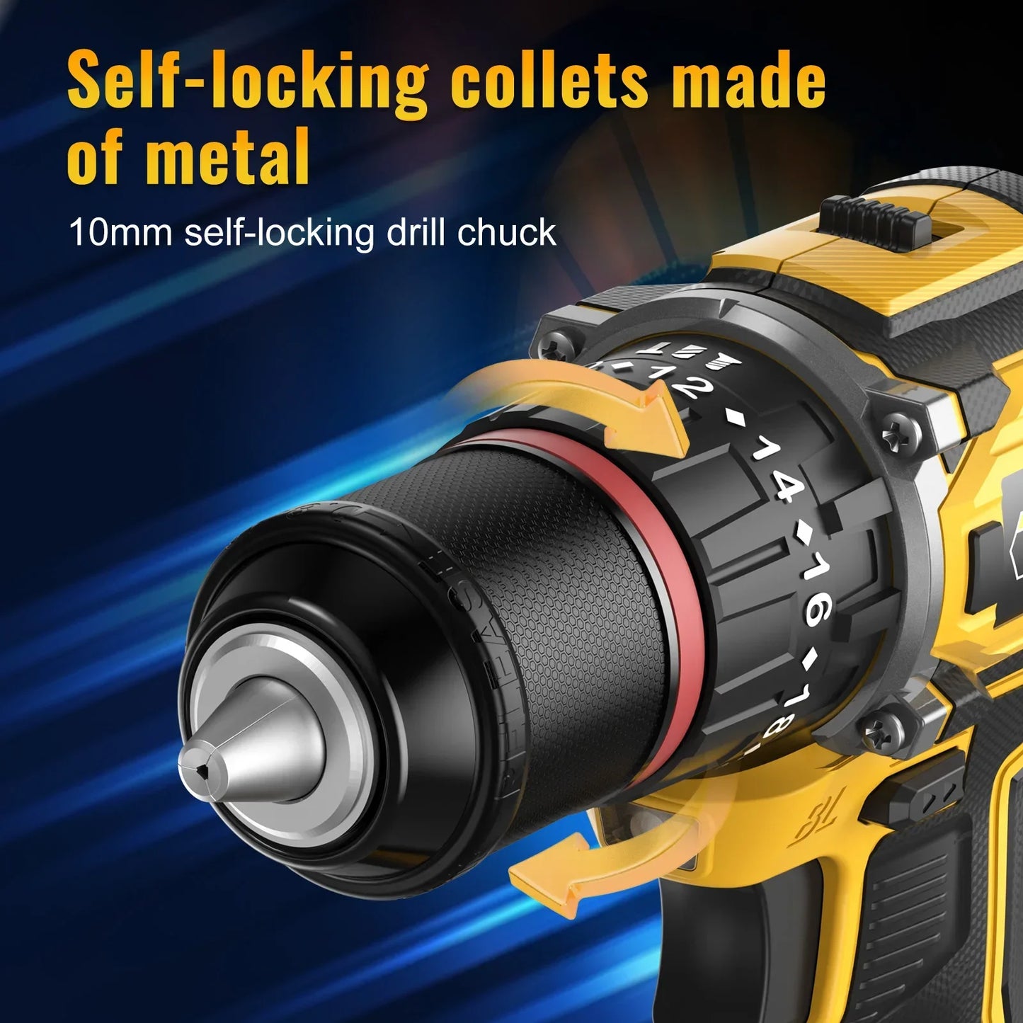 CONENTOOL 28+3 Drehmoment Elektrischer Bohrschrauber Bürstenloser kabelloser Akku-Bohrschrauber 2 Batterien Multifunktionales 27-teiliges Set