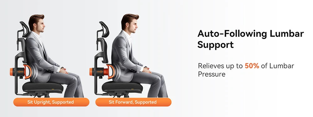 NEWTRAL NT001 Ergonomischer Bürostuhl mit adaptiver Lordosenstütze, Armlehne und Verstellbare Kopfstütze, Schreibtischstuhl aus Mesh für Büro