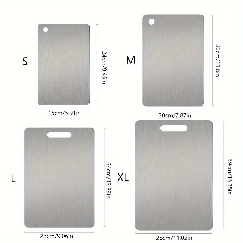 Titanium Cutting Boards for Kitchen Stainless Board 304 Steel Thickened Double Sided Food Grade Portable Fruit Meat Chopping.
