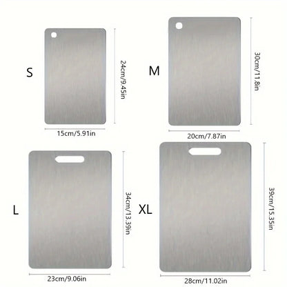 Titanium Cutting Boards for Kitchen Stainless Board 304 Steel Thickened Double Sided Food Grade Portable Fruit Meat Chopping.