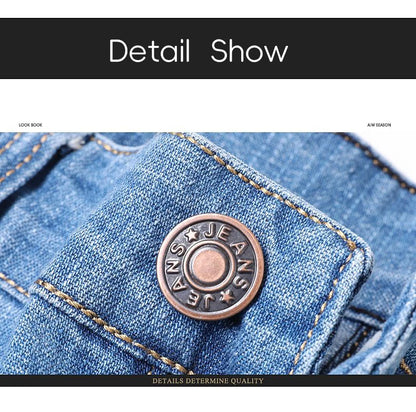 2-piece set of summer men's stretch cotton jeans, fashionable and comfortable, slim fit, business straight leg denim pants.