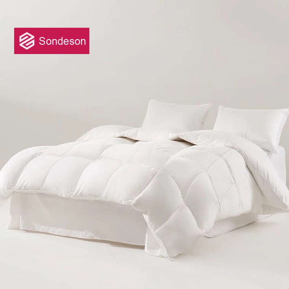 Sondeson Women Noble 100% Goose Down Quilt Filler 3D Bread Duvet Comforter Winter All Season Blankets 100% Cotton Shell 1PCS.