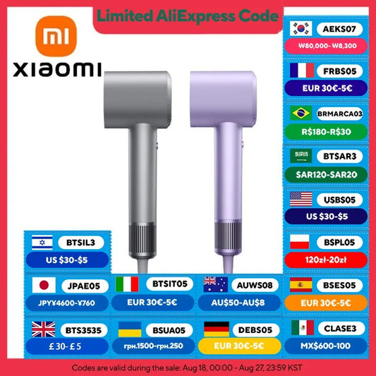 XIAOMI MIJIA High Speed Water Ion H701 Hair Dryers Professional Hair Care Quick Dry Negative Ion 65m/s 110000Rpm 220V CN Version