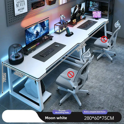 Moderne Doppel-Computertische für Zuhause, Desktop, E-Sport, Gaming-Tisch, Schlafzimmer, einfacher Schreibtisch, Studenten-Studientische, Büromöbel