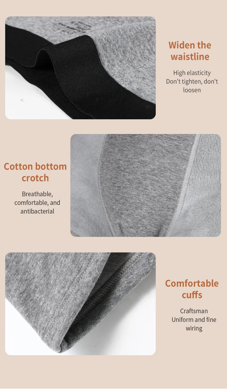 3er-Pack warme Unterwäsche für Herren, Samt und verdickt, Herren-Boxershorts, kältebeständige Shorts für Herbst und Winter, Sport für Jungen