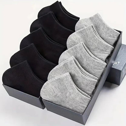 10/12/20/40 Pairs Men Boat Socks Business Sport Sweat Absorption Mature Summer Autumn Solid Color Soft Non Pilling Ankle Socks