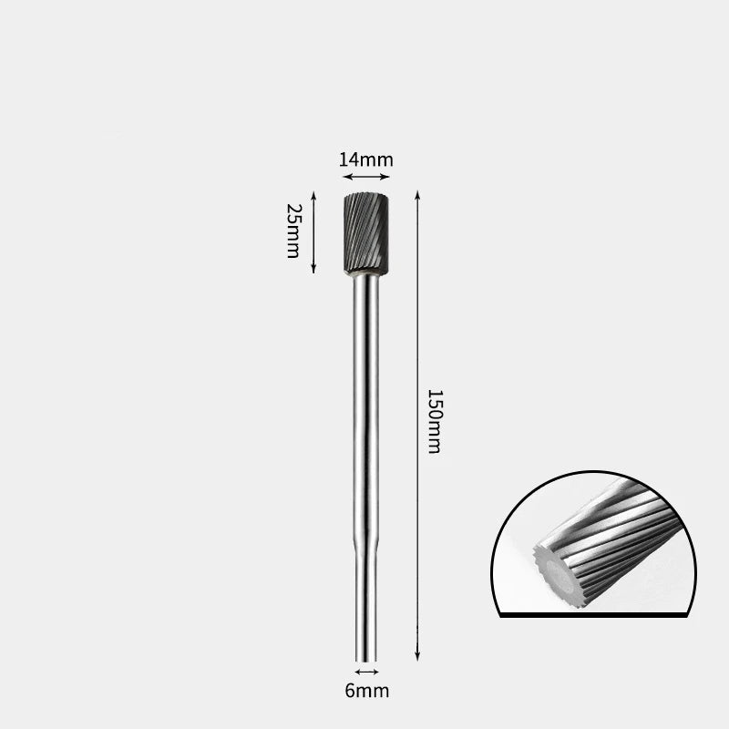 Hartmetallfräser, Wolframstahl-Schleifkopf, zylindrisch 6 mm, AE AX AX Metallfräser