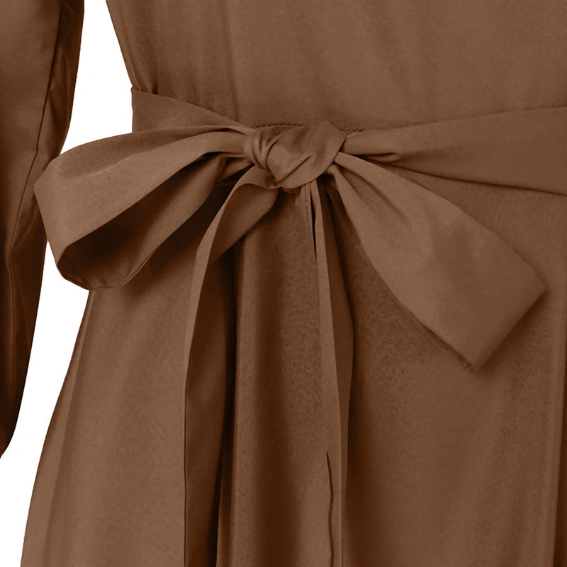ZANZEA Women Long Sleeve A-line Sundress Spring Long Dress Autumn Solid Party Holiday Maxi Dresses Vestidos Femme Vintage Robe