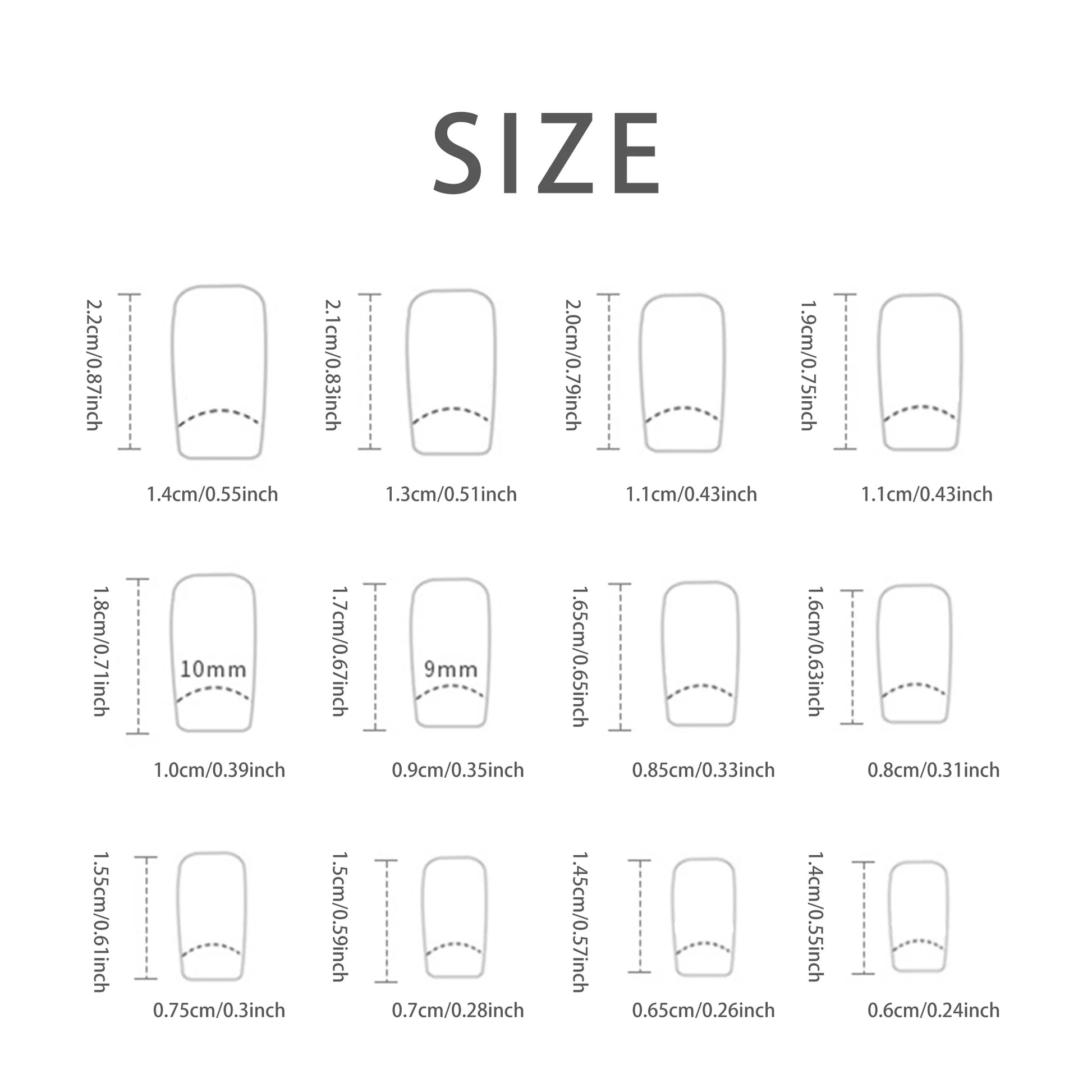 24 PCs Short French Simple Flower Pile Drill Nails with 1 Jelly Glue and 1 Nail File.