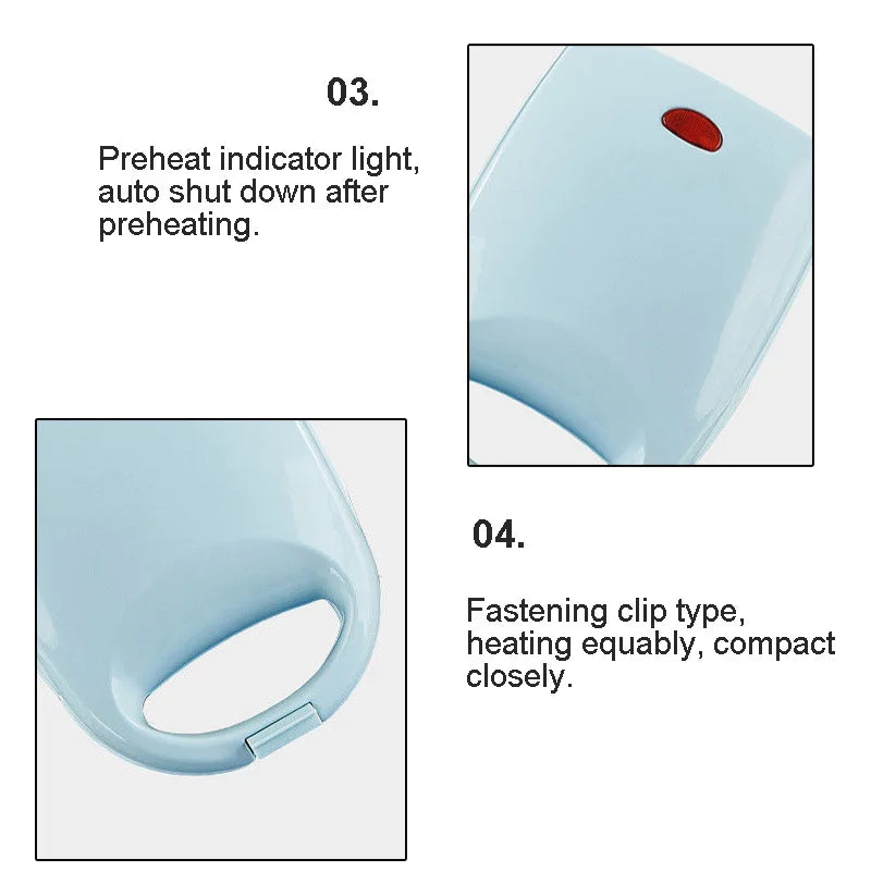 Multifunction Sandwich Maker Fast Heating Toaster Home Breakfast Making Machine Kitchen Electric Baking Pan Roast Meat Omelette.