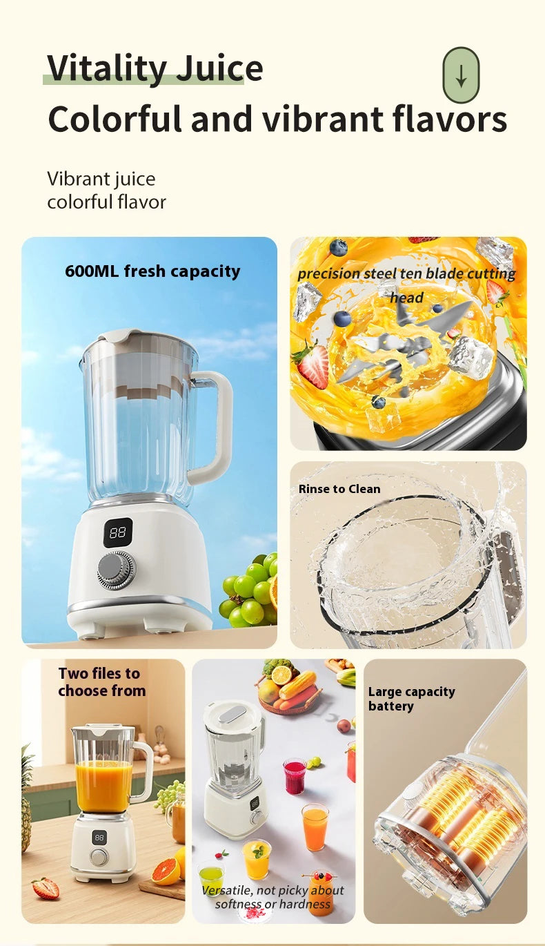 Portable Fruit Juicer Machine Electric Juicer Blender Rechargeable Household Juice Squeezer Mixer Juice Blenders for Kitchen.