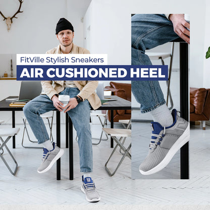 FitVille Herrenschuhe, extra breit, leicht, für geschwollene Füße, orthopädische Fußschmerzlinderung, Straßenlauf- und Wandersneaker