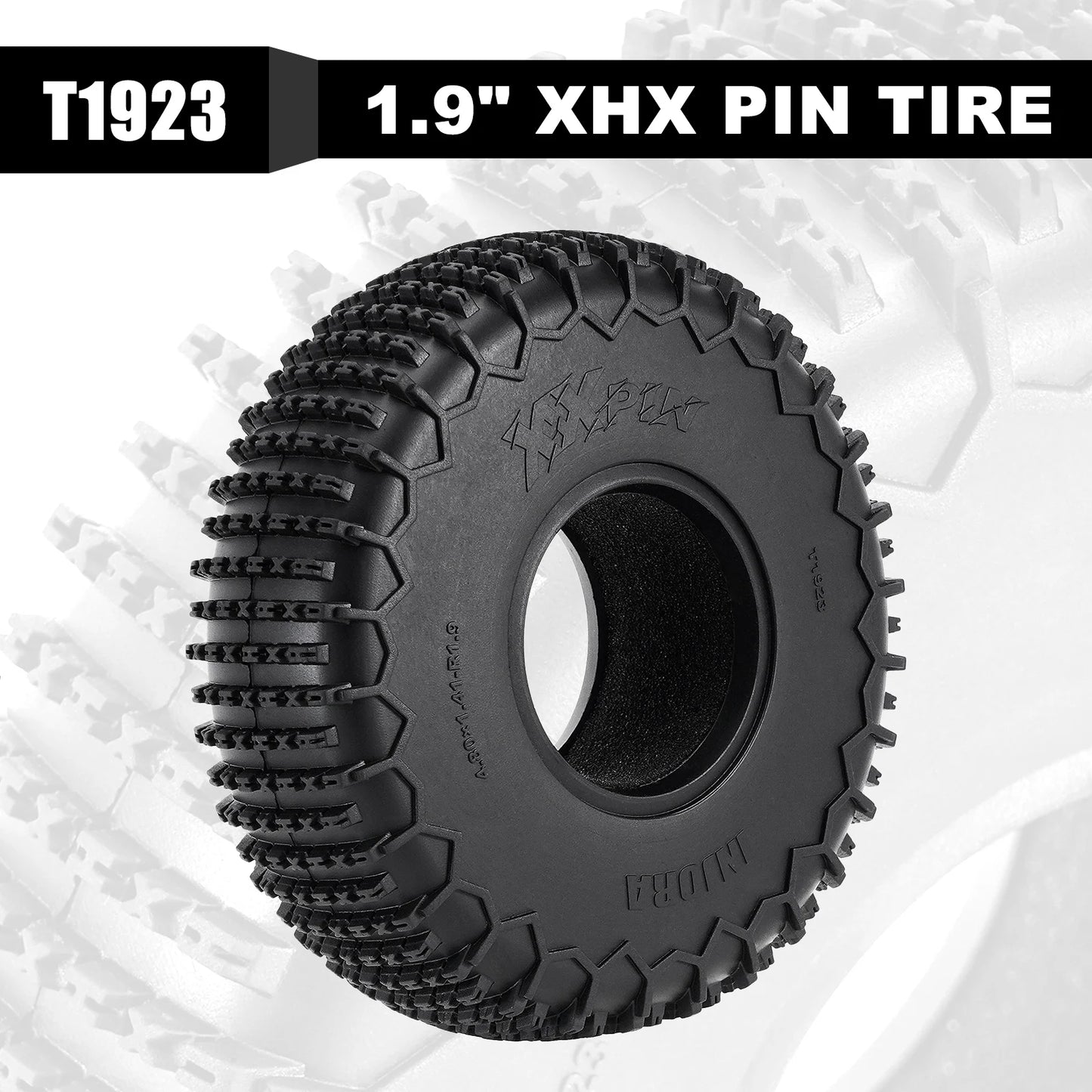 INJORA S5 122*36mm 1.9" XHX Pin Wheel Tires for 1/10 RC Crawler Car (T1923).
