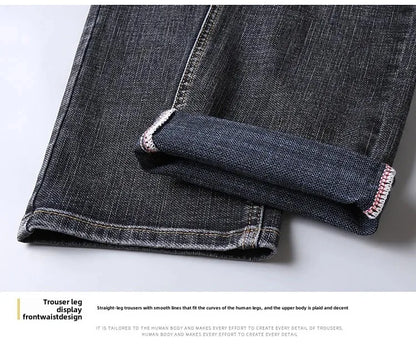 Lee Dex Jeans Herren Herbst/Winter Dicke, gerade Beine, lockere Passform, lässige Business-Hose, schlankmachend, glättet Ihre Silhouette-Hose