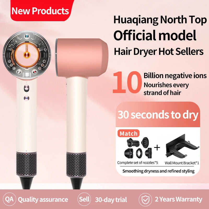 5 in 1 Professional Hair Dryer, with Hot and Cold Air Functionality - Lightweight and Thermostatic Styling Tool for Smooth Hair