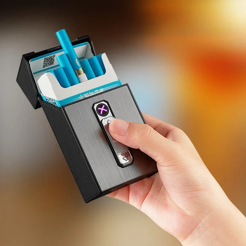 20 Whole Pack Cigarettes Dual Arc USB Charging Lighter Outdoor Moisture-proof And Waterproof 2 in 1 Electronic Lighters Smoking.