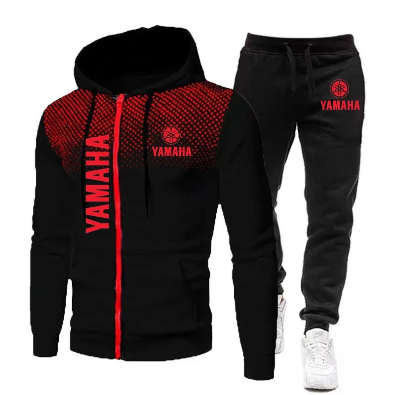New Yamaha men's running suit, sports fashion men's hooded shirt, fitness sports suit.