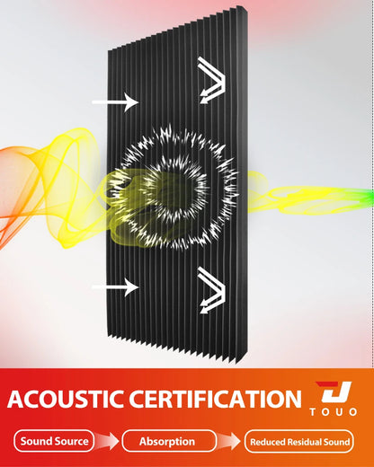 TOUO Acoustic Panels Wedge Foam 47.2"x23.6" 1-4Pack Noise Reducing Soundproof Wall Tiles for Home Theater Bar Studio