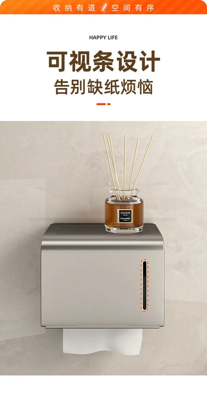 Wasserdichte Toilettenpapierbox zur Wandmontage, perforierte Rollenpapier-Schublade, Handtuch, Schublade, Aufbewahrungsregal, Organizer, Badezimmer