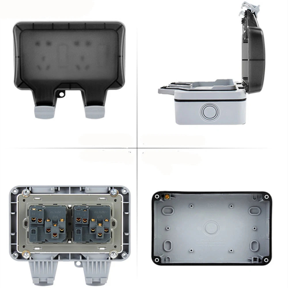 Melery Outdoor-Wandsteckdosen, EU-Stecker, elektrische Steckdosen, IP66, staubdicht, für den Außenbereich, Garten, Masterplug, Rasen.