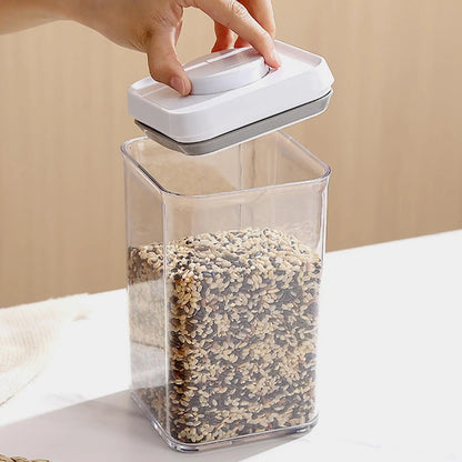 Cereal Container Kitchen Airtight Jars Clear Stackable Sealed Jar for Rice Pet Food Home Bakers Pantry Organizers Dried Fruits.