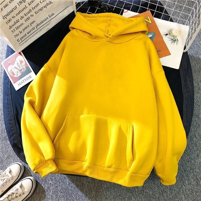 2024 herbst Casual frauen Solide Hoodie Komfortable Stretch Sweatshirts Lose Tasche Warme Kleidung Mode Straße Weibliche Pullover.