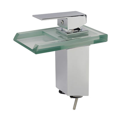 Smart Bathroom Faucet with Temp Light, Anti-Scald LED Indicator, Brass Construction, Waterfall LED Faucet, LED Color Changing