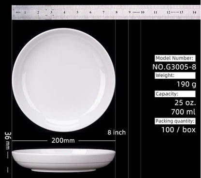 Deep Round Melamine Dinner Plates White Hotel Serving Tray Table Dishes Imitation Porcelain Dishes to Eat Kitchen Dining Sets.