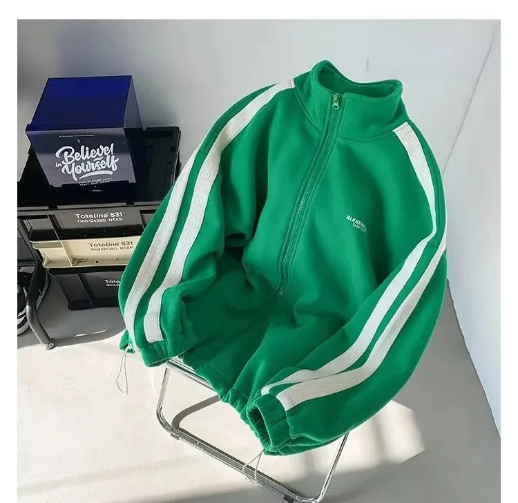 Casual Sporty Men's Hoodie Pants Set Hong Kong Style Long Sleeve Autumn Winter Loose Trendy Student Wear AE Origin China