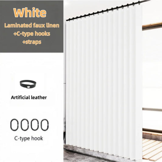 Hochgewichtiger, leinenähnlicher, gefalteter Badvorhang, Heimdekoration, Vorhang, Badezimmervorhang, Küchenschrankvorhang, kommt mit passenden Haken