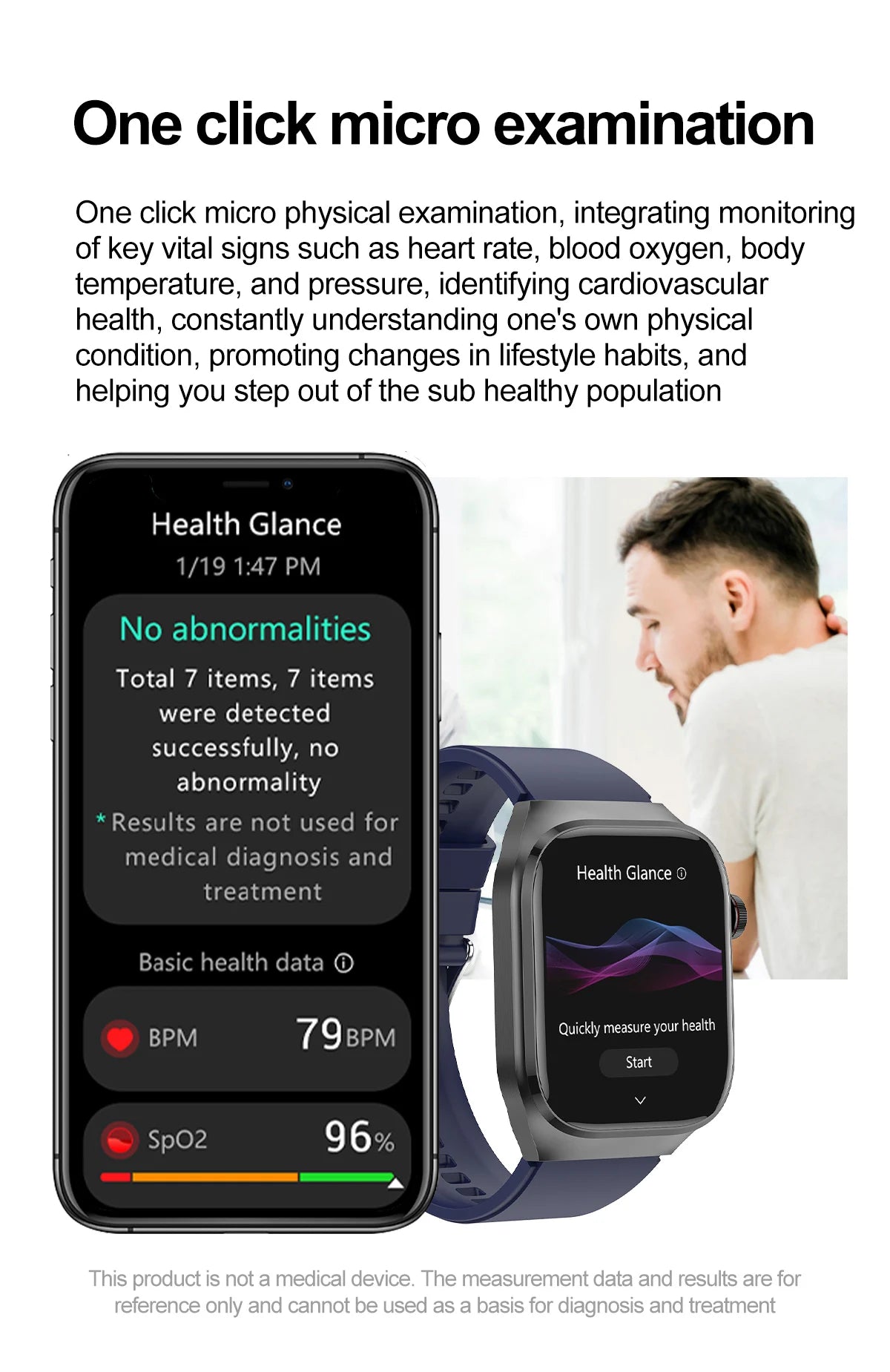 2025New Micro Physical Examination Smart Watch For Men Uric Acid Body Fat Five Organ Health Watches Bluetooth Call SmartBracelet.