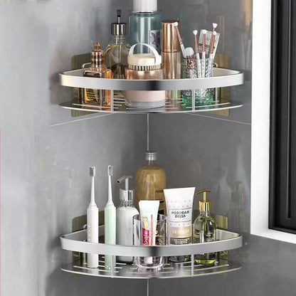 Aluminium Legierung Shampoo Rack Badezimmer Regal Make-Up Lagerung Organizer Dusche Regal Bad Zubehör Kein Bohrer Wand Ecke Regal