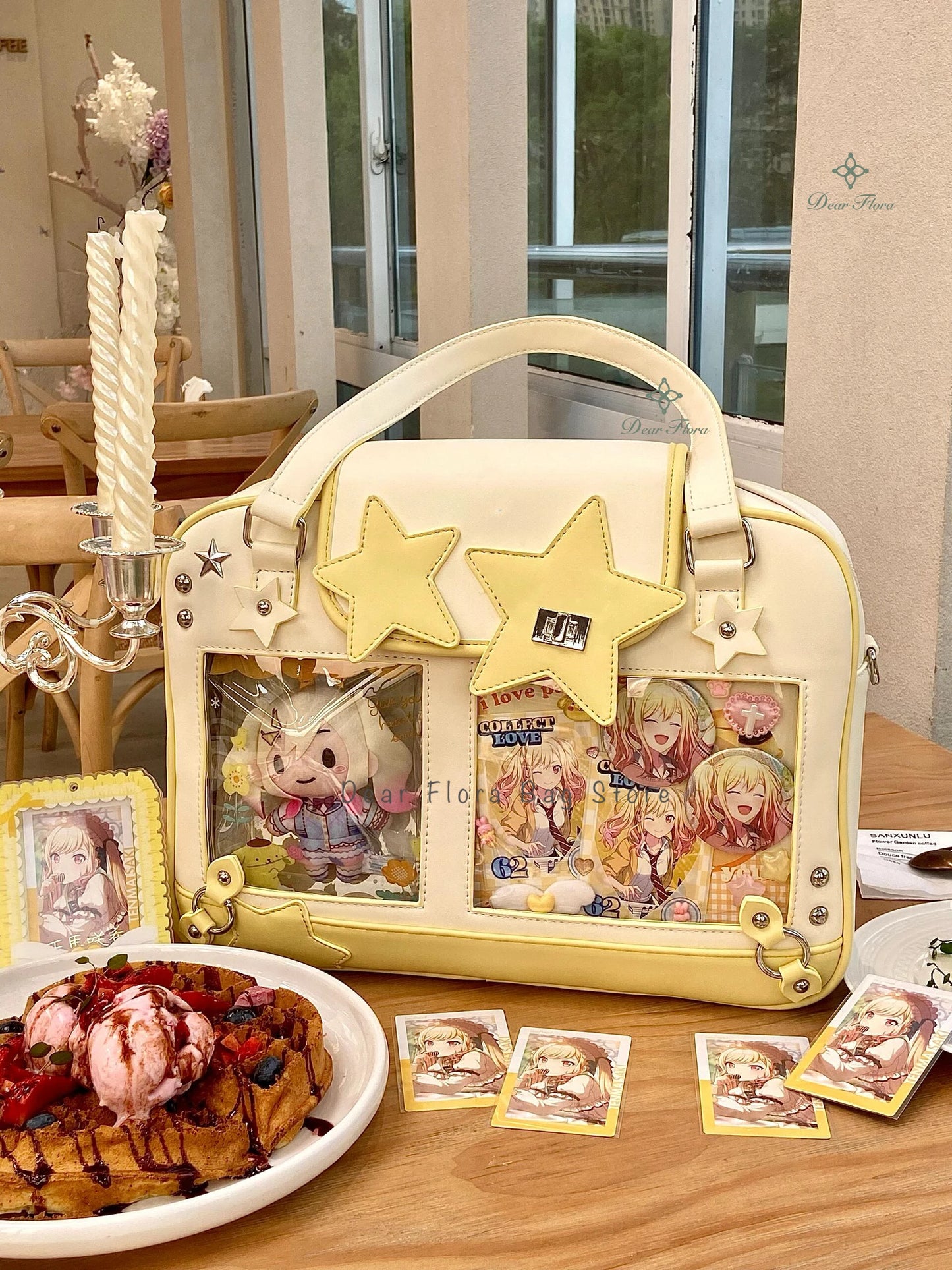 Y2K Trendy Star Ita Bag Lolita Girl Transparent Pocket Fashion Crossbody Bag Women's DIY Display Shoulder Bag Cute Purse Handbag.