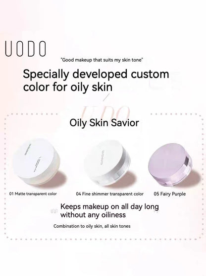Uodo Loose Powder Makeup Oil Control Dry Skin Long-lasting Setting Foundation Glitter Flagship Genuine Goods Udo.