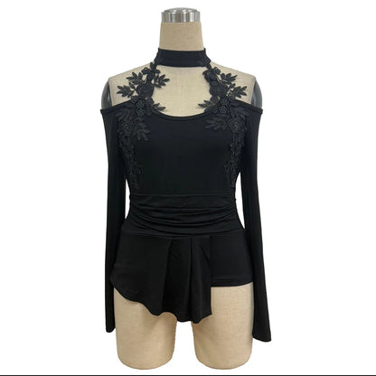 Fashion Women Blouses Sexy Cold Shoulder Skinny Top Elegant Long Sleeve Shirt Women Sexy Tops Female All Match Shirt Black.