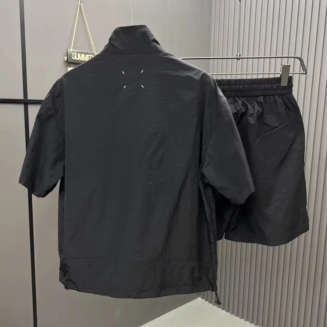 Casual Summer Sports Suit For Men Trendy Brand Short Sleeve Polo Shirt 2024 New Arrival Fashionable Mens Wear One Tower.