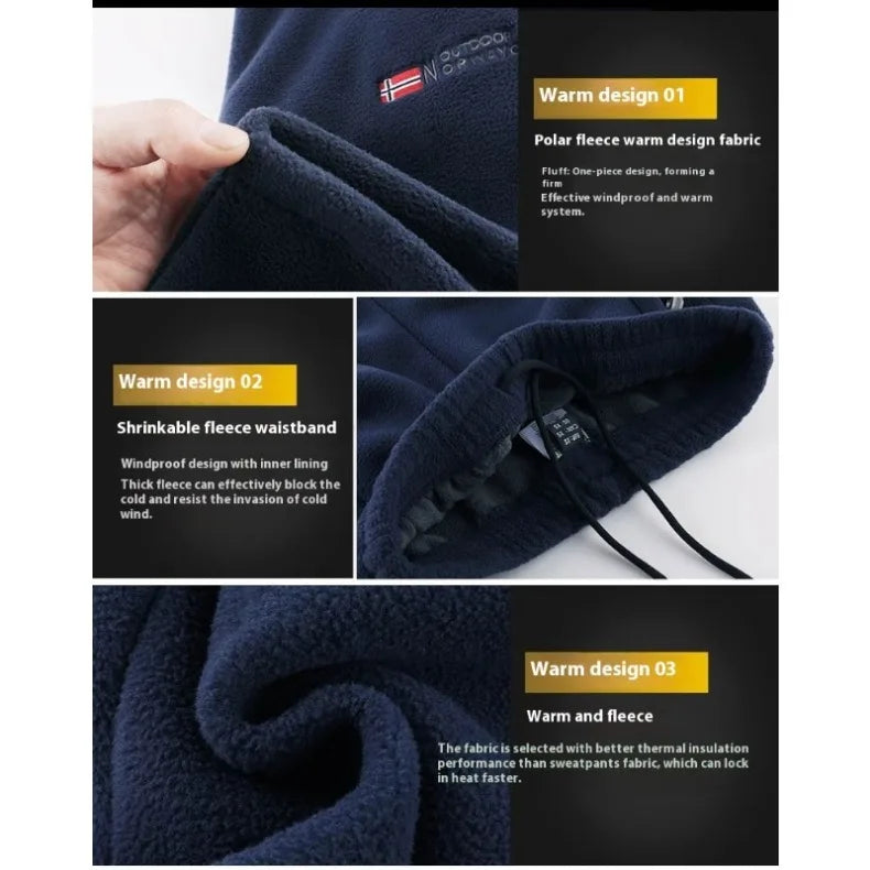 Men's Polar Fleece Pants Winter Thicken Warm Casual Fleece-Lined Jogging Sweatpants Men Loose Oversized Straight Trousers Male.