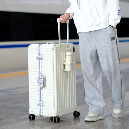 20-Zoll-Rollgepäck für die Kabine, multifunktionaler Reisekoffer, Passwortsperre, omnidirektionales Rad, Rollgepäckkoffer.