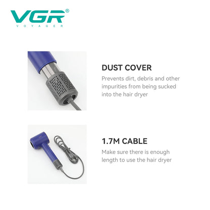 VGR Leafless Hair Dryer Professional Negative Ion Dryer Brushless Motor 11000RPM Electric Hair Dryer Barber Salon Tools V-445
