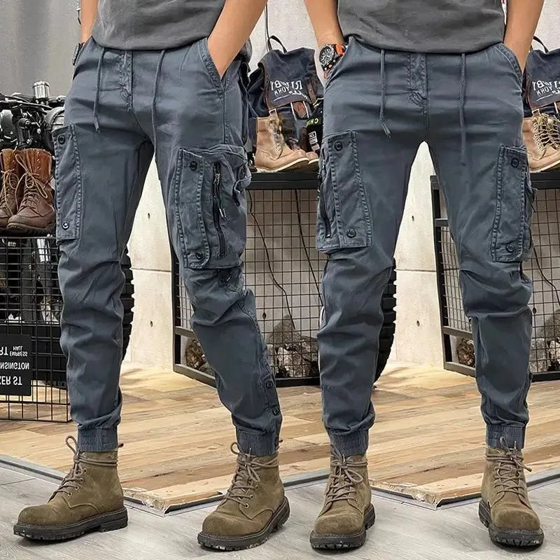 American Style Men's Workwear Pants Straight Leg Outdoor Tactical Casual Trousers Spring Autumn Cross-Border Loose Fit Long Pant