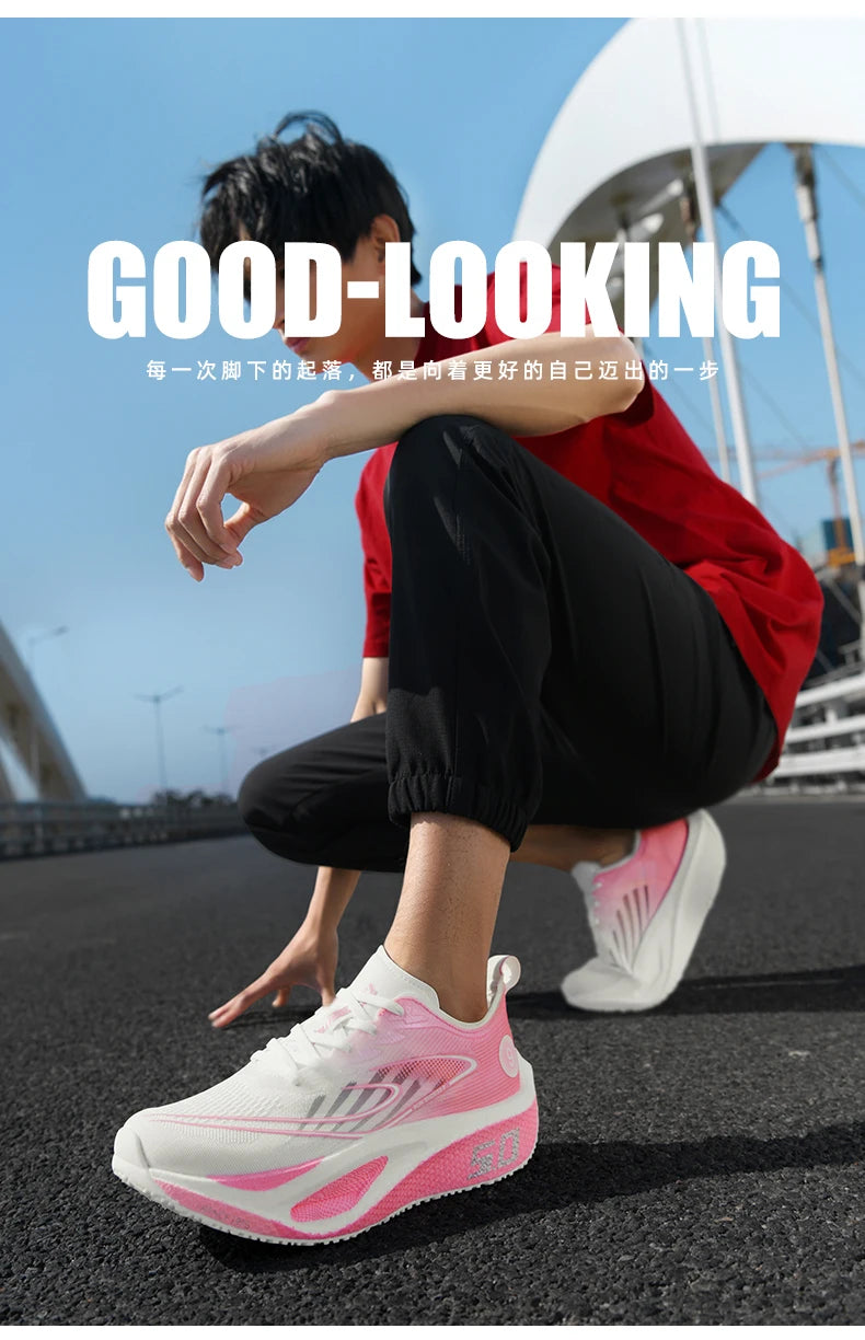 Men's Sports Shoes Cushioning Non-Slip Flat Wear Resistant Sneakers Mesh Breathable Platform Soft Running Shoes for Man