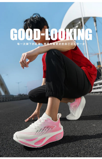 Men's Sports Shoes Cushioning Non-Slip Flat Wear Resistant Sneakers Mesh Breathable Platform Soft Running Shoes for Man