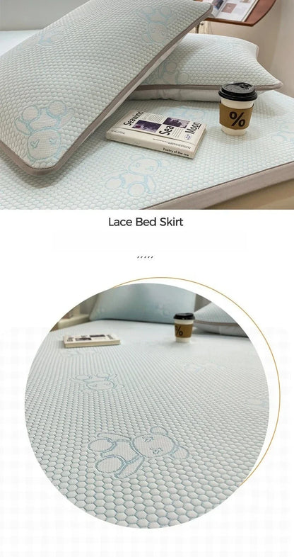 Summer Cooling Quilted Mattress Protector Cover Thickened Breathable Mattress Topper for Single Double Queen King Size Bed.