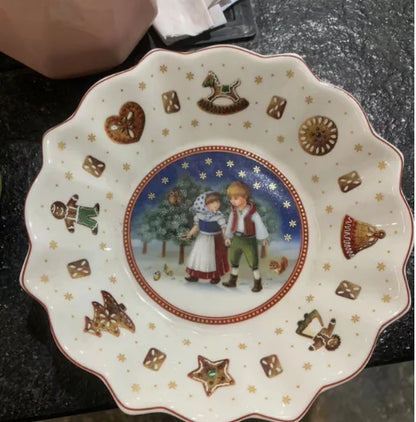 German V Bao Tableware Christmas Biscuits Plate Dish Rectangular Plate Mug Plate Salad Dish.