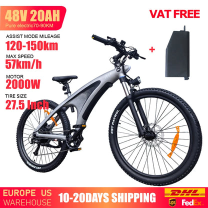 HUANCI Q5 electric bike 2000W electric bikes 27.5 Inch Electric bicycle  48V 20AH  electric e bike Mountain adults ebike fatbike